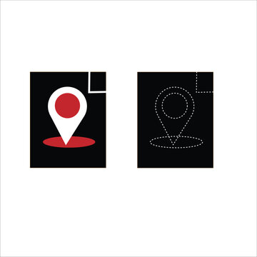 modern and flat map pin icon ,minimal red pin vector illustration