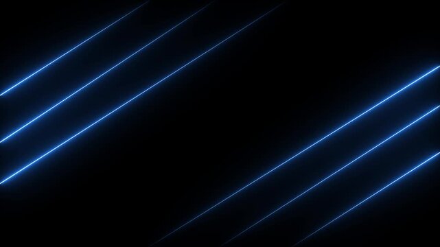 Abstract blue lights animated on a black background. abstraction neon Lines moving. Motion Graphic concept. animation