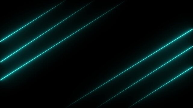 Abstract cyan lights animated on a black background. abstraction neon Lines moving. Motion Graphic concept. animation