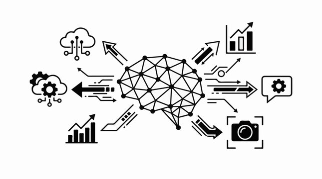 Abstract neural network processing data inputs and outputs digital