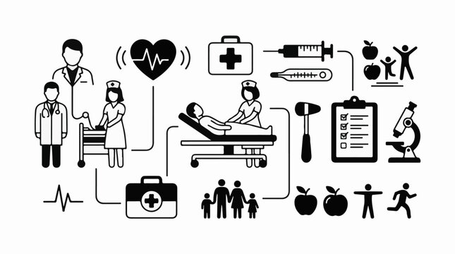 Health and wellness concepts doctors nurses patient equipment and lifestyle