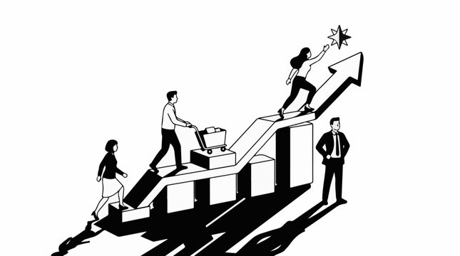 Diverse individuals ascend graph-shaped steps towards a star