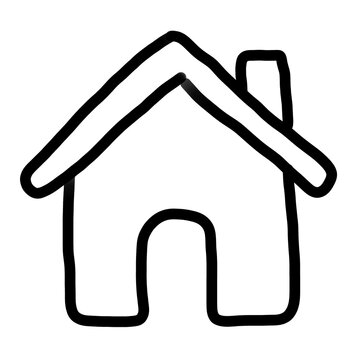 Hand Drawn Home Icon Doodle Black Outline House Symbol.Hand drawn home icon in black outline doodle style. Simple house symbol for UI, UX, websites, mobile applications, navigation, dashboards, and in