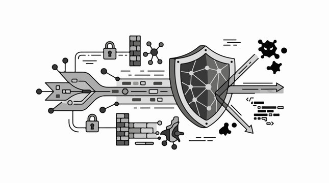 Digital shield protects network from cyber threats and malware