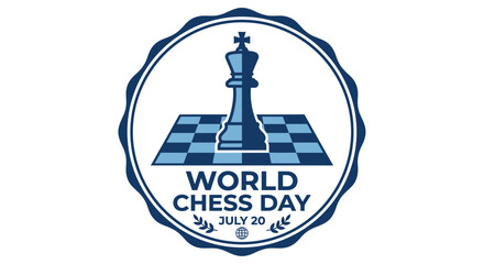 Chess Piece With Checkered Board Vector Illustration For World Chess Day © Ziaul_Studio