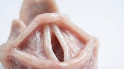 Obraz premium Close up view of human larynx vocal folds and glottis anatomy for medical background and scientific poster design for education and research