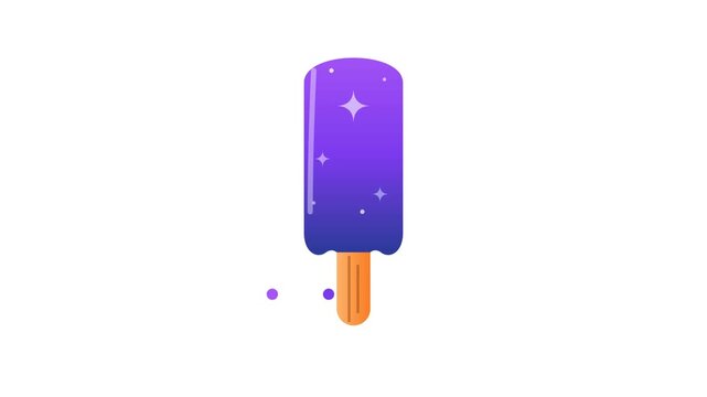 Minimalist purple and blue gradient popsicle illustration