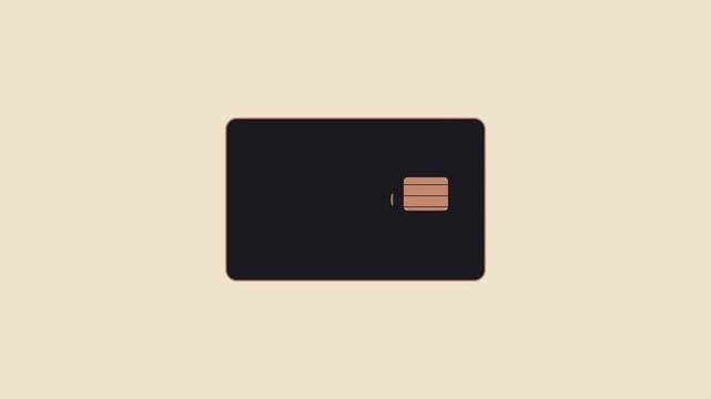 Minimalist credit card chip animation for digital payment and fintech concepts 4k