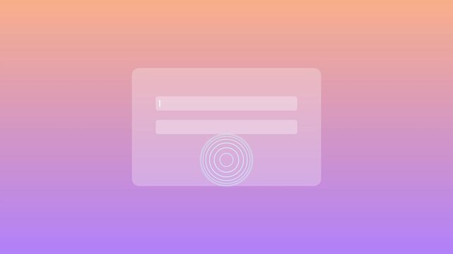 Minimalist digital login interface animation with pulsing touch interaction on gradient 4k background