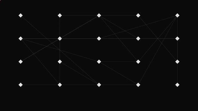 Abstract digital network connection 4k background, with glowing nodes, and lines, minimalist, technology data structure animation