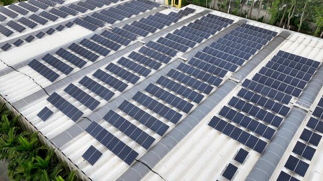 Aerial View of Utility Scale Battery Energy Storage System. Clean and renewable energy, solar energy.