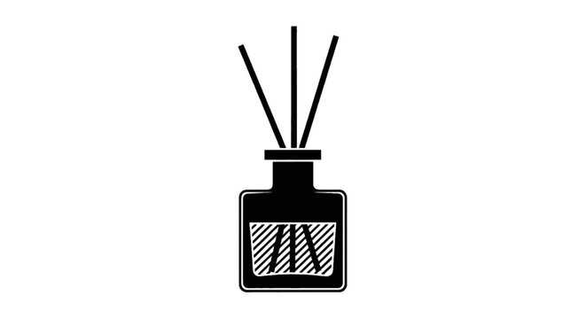 Vector illustration of aroma reed diffuser icon, simple style on a transparent background