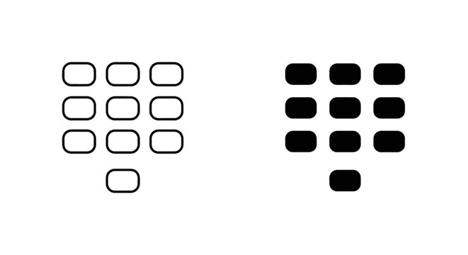 Vector illustration of keypad icon set, telephone dial pad symbols, vector illustration on a transparent background
