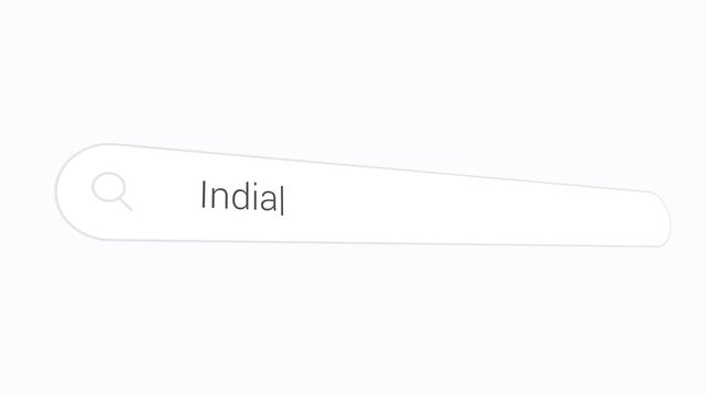 India Country Search Bar Typing