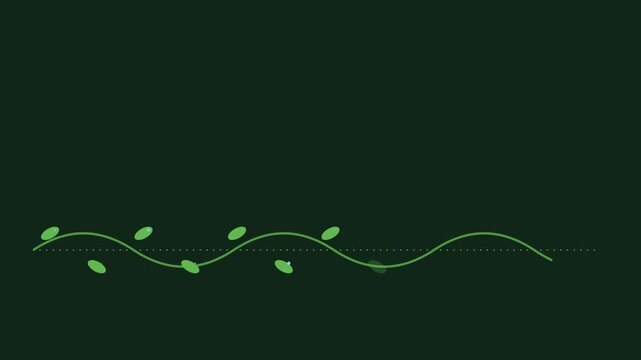 Minimalist green leafy vine animated lower third for nature and eco-friendly branding animation 4k
