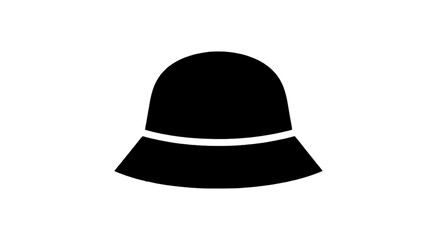 Fototapeta premium Vector illustration of black bucket hat icon on a transparent background