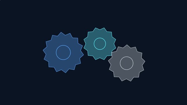 Rotating colorful gear animation for business strategy and engineering concepts 4k gears cogs