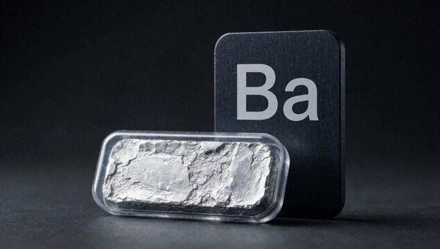 Small rectangular glass container silver foil-like substance inside placed next black box word written white c