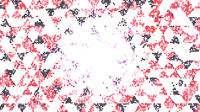 Abstract geometric triangle pattern with red and black textures, modern mosaic background with white negative space, artistic triangular graphic design