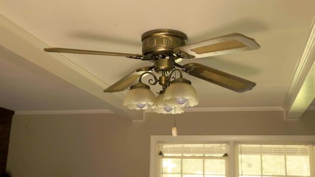Ceiling fan in a house.