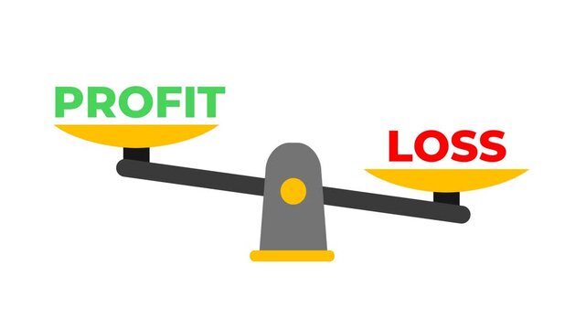 Loss Outweighs Profit: Business Financial Imbalance on a Weighing Scale Illustration