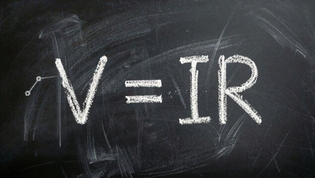 Blackboard word written white chalk large bold font centered there smaller text reads cursive left side arrows