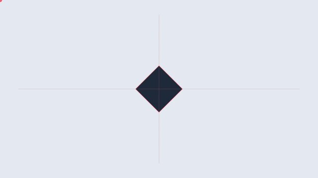 Minimalist dark square animation with geometric crosshair guide lines for ui 4k motion