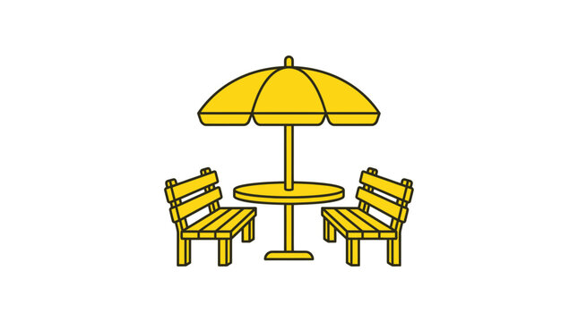 Yellow outdoor patio furniture set.