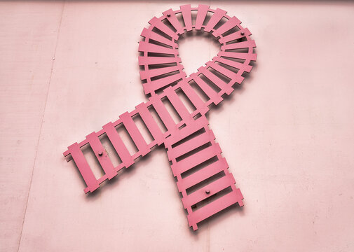 Breast Cancer Research,  train track logo on a boxcar in Portsmouth Ohio USA 2026