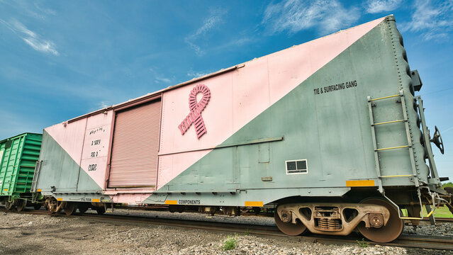 Breast Cancer Research,  High Cube boxcar in Portsmouth Ohio USA 2026