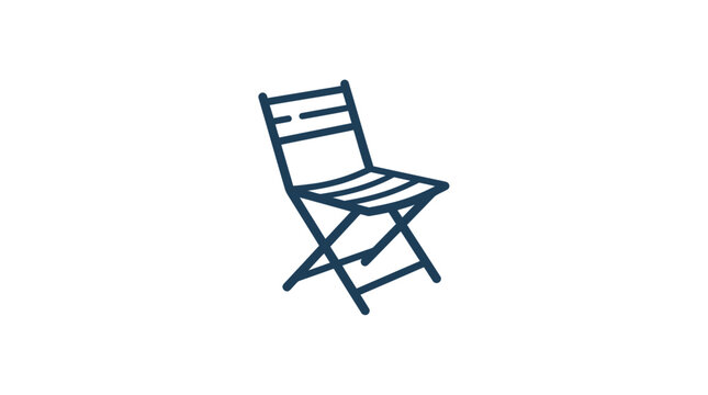 A single blue folding chair.