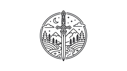 Sword with intricate hilt design. © emily