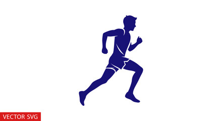 Obraz premium Athletic man running in silhouette for fitness and health