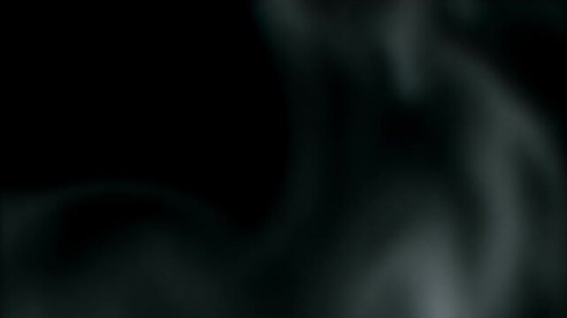 Ominous Black Smoke Writhing and Coiling on Transparent Background, Cinematic Dark Fog Motion Graphic Element