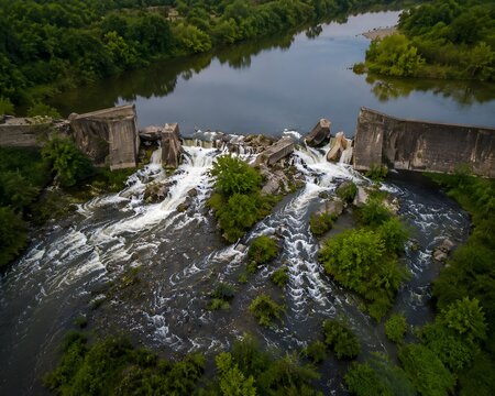 Broken Concrete Dam Releases Water Restoring River Ecosystem and Symbolizing Powerful Environmental Renewal Again Today