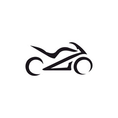 Obraz premium Black motorcycle logo for motorbike club, racing team, automotive shop, speed brand, garage, biker community, and sport identity.
