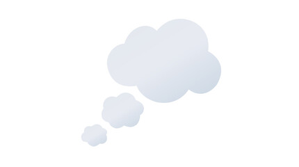 Fototapeta premium Gray thought bubbles in various sizes on transparent background bubble cloud speech dialog comment. white cloud thought bubbles with smooth matte texture