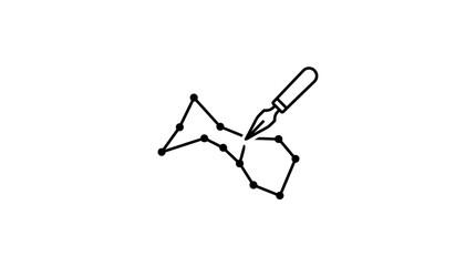 Minimalist line art of a fountain pen drawing a constellation © Mafaat