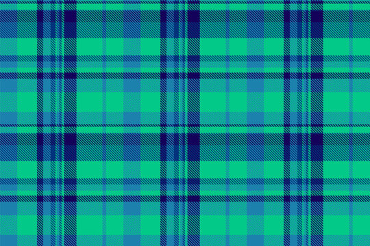 Ornamental tartan plaid pattern with a textured woven appearance and teal and cyan tones. The seamless fabric design creates a calm decorative background with a traditional textile feel.