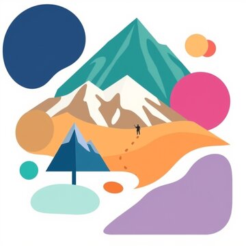 Hiker Mountain Landscape