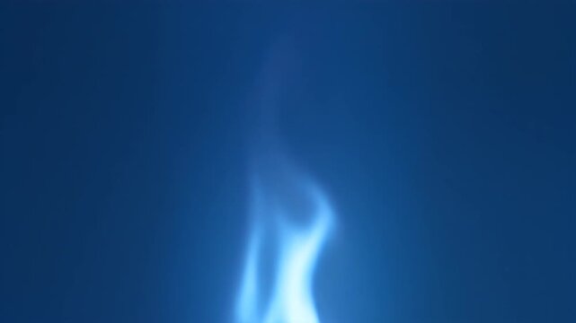 Ethereal Cobalt Blue Flame Gently Flickering and Swaying Upwards with Transparent Background, Cinematic Motion Graphics Element