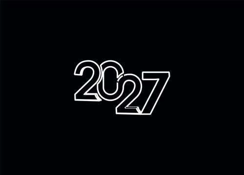 Happy New Year 2026 Text Logo And  Stylish 2026