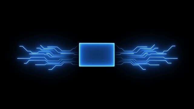 AI Computer Chip. CPU Transmitting Glowing High Speed Data Circuit Board Using Processing Artificial Intelligence Neon abstract digital technology background Computer And Technology Related