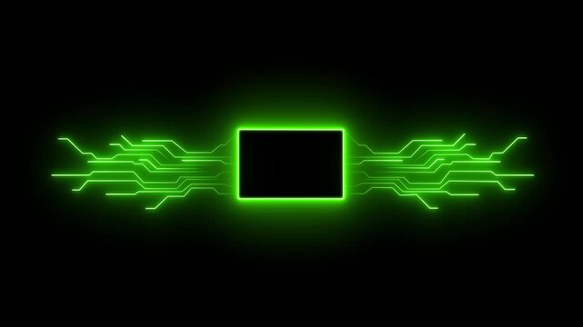 AI Computer Chip. CPU Transmitting Glowing High Speed Data Circuit Board Using Processing Artificial Intelligence Neon abstract digital technology background Computer And Technology Related