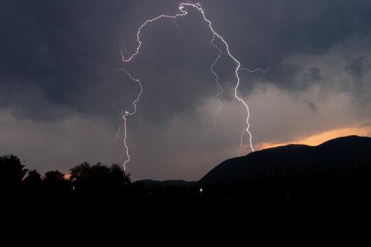     Lightning Arc Across a Dramatic Stormy Sky