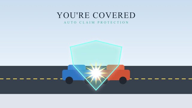 car collision insurance protection shield impact on road traffic accident footage