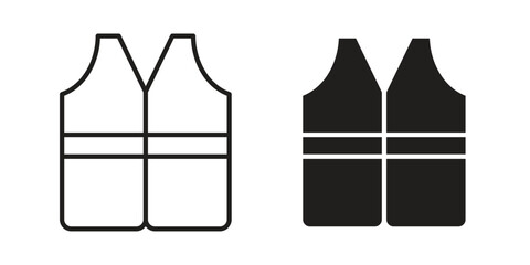 Vest jacket icon thin line pictograms group © Fati