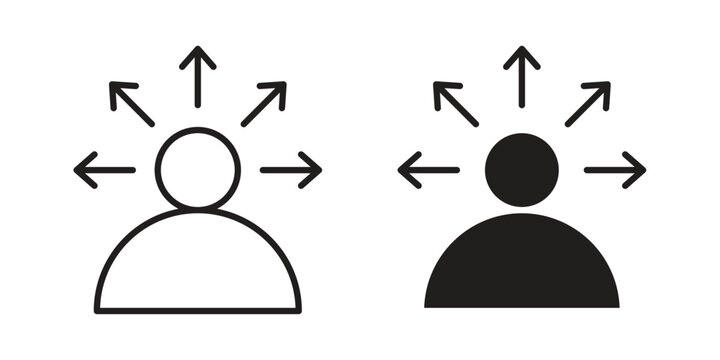 Self awareness icon thin line pictograms group