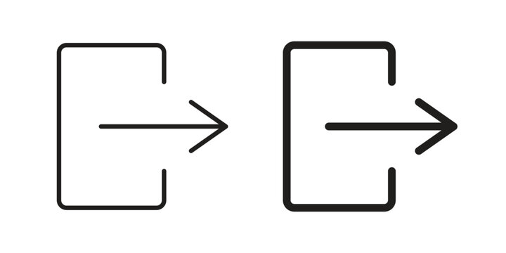 Exit icon thin line pictograms group
