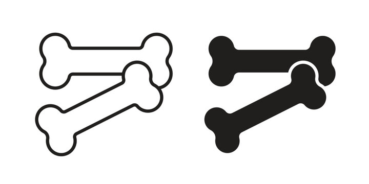 Bones icon thin line pictograms group
